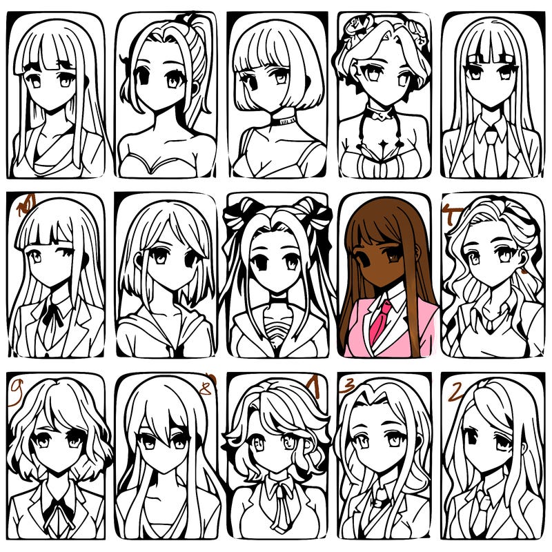 girls that look diffrent anime