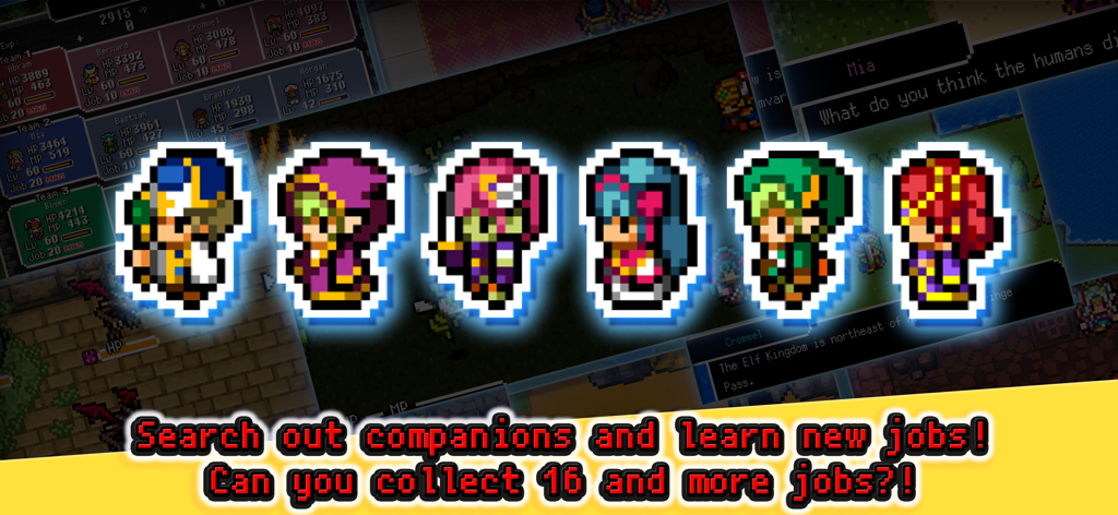 [Premium] RPG Dragon Sinker - RPG Dragon Sinkerの8ビットピクセルアートキャラクターのグループ。異なるジョブクラスを示しています。