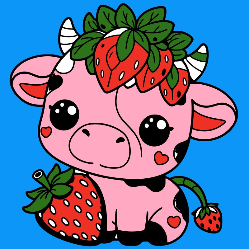 cute strawberry cow