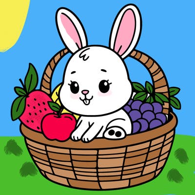 bunny in a fruit basket
