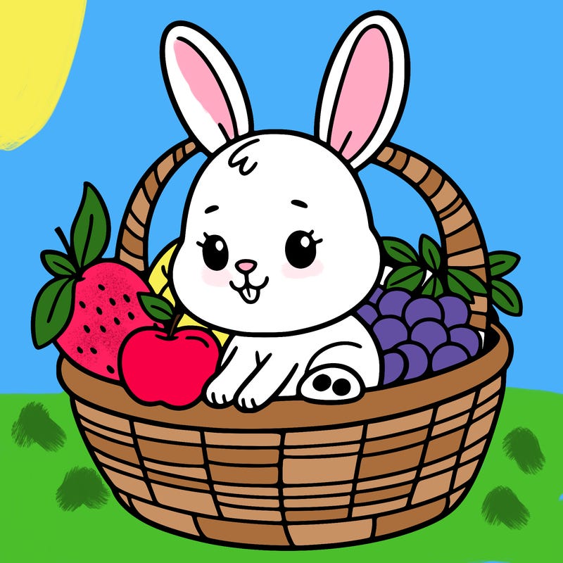 bunny in a fruit basket