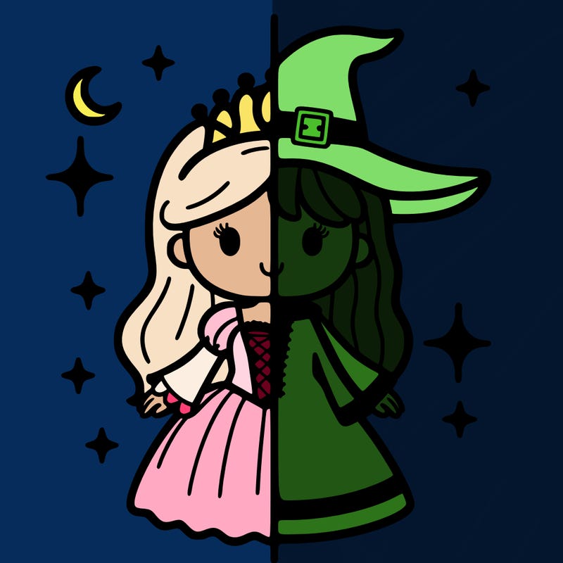 split princess and witch