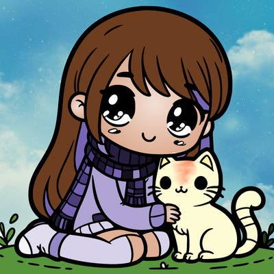 cute girl with a cat