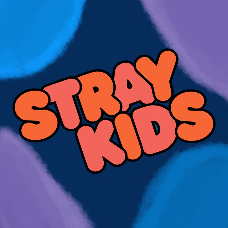 bubble letters saying stray kids