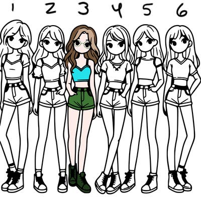 a group of girls wearing crop tops and shorts