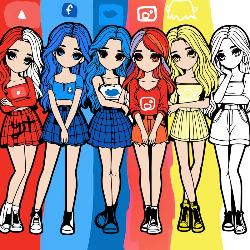 a group of girls realistic