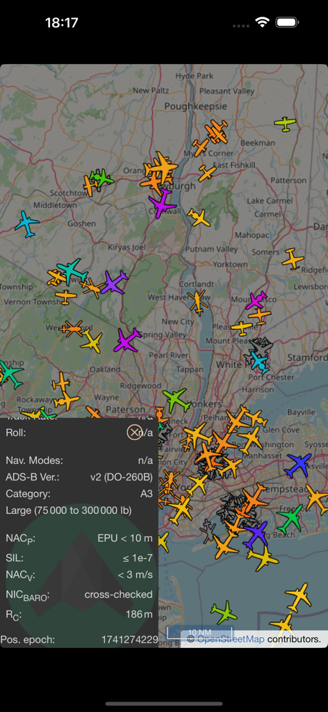 Air Radar: Flight Tracker - Real time flight tracking map with aircraft icons and technical aviation data in the Air Radar app