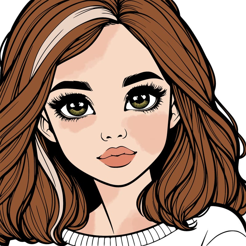 realistic girl whith cute eyes