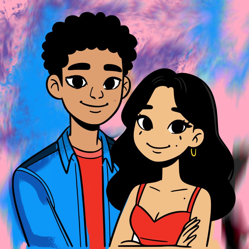 black woman and asian man couple