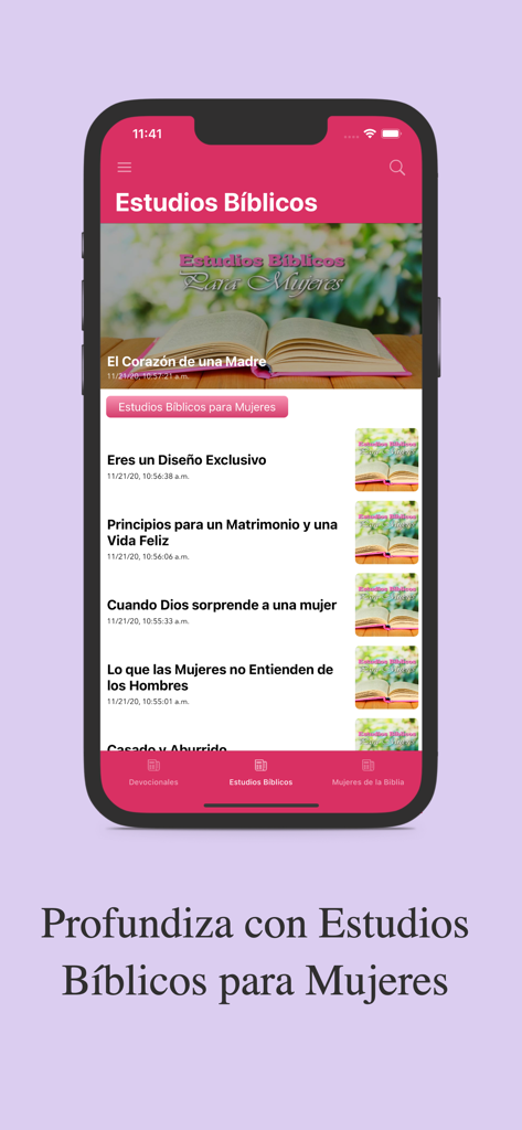 Devocionales para Mujeres - Seccion de estudios biblicos para mujeres de la aplicacion