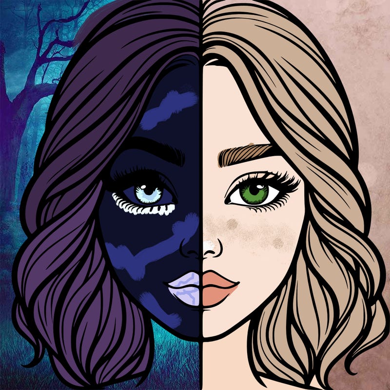 realistic girl split half