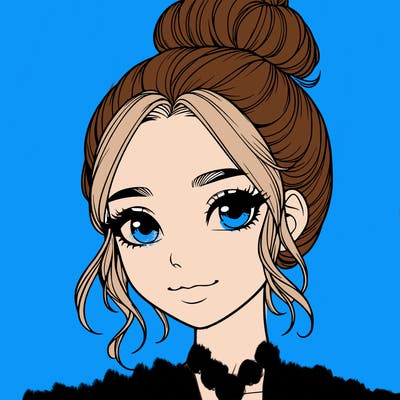 realistic pretty girl with hair in bun