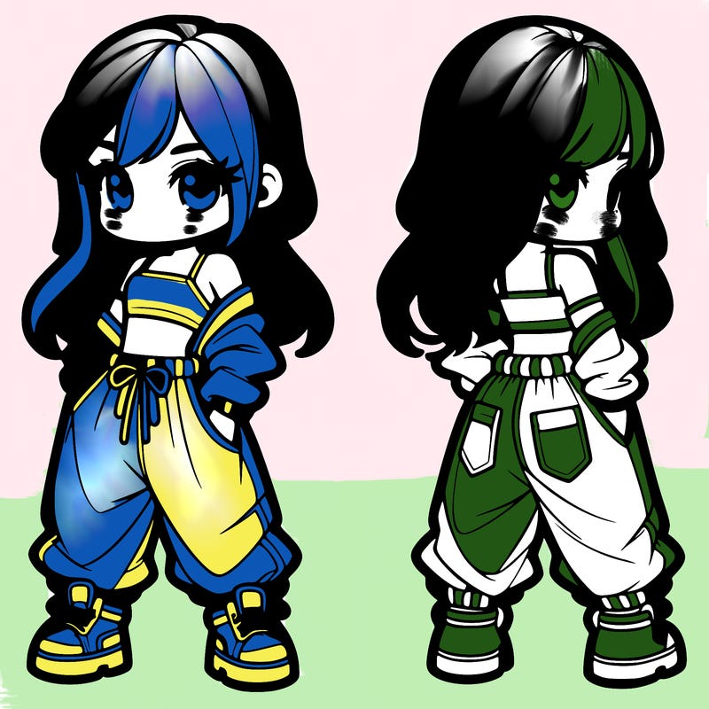 girl in crop top and baggy pants