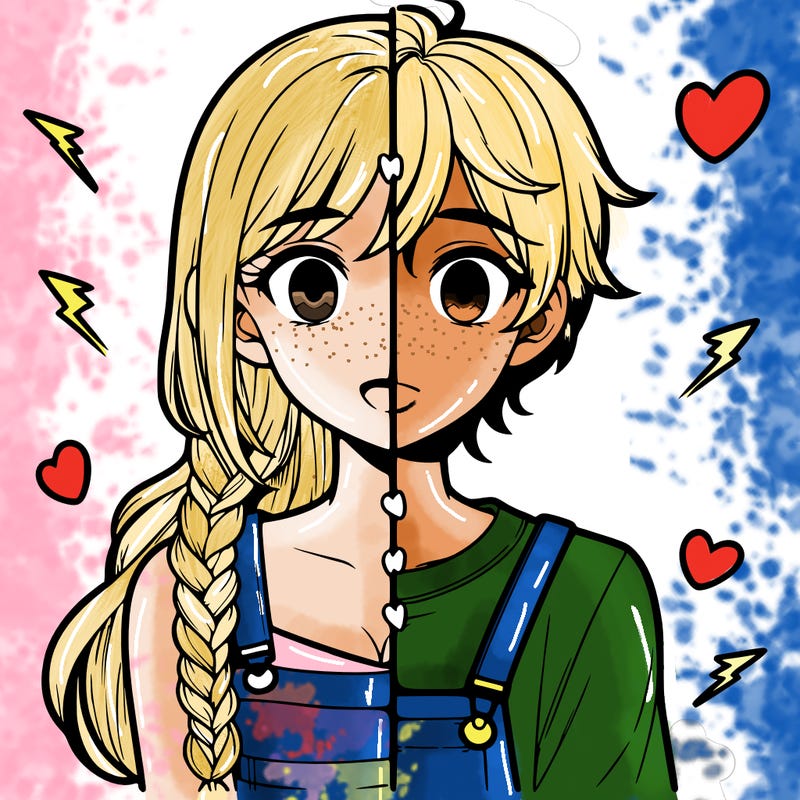 realistic girl boy split