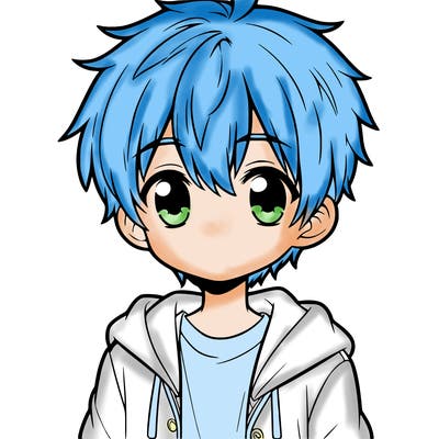 a boy with a cute anime style