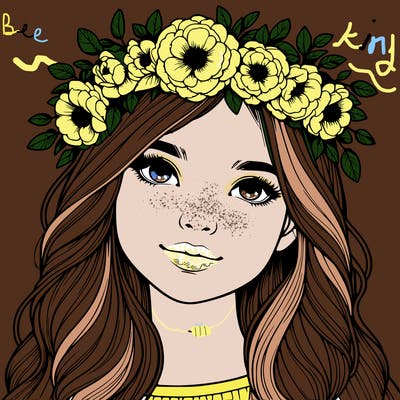 realistic girl with flower crown