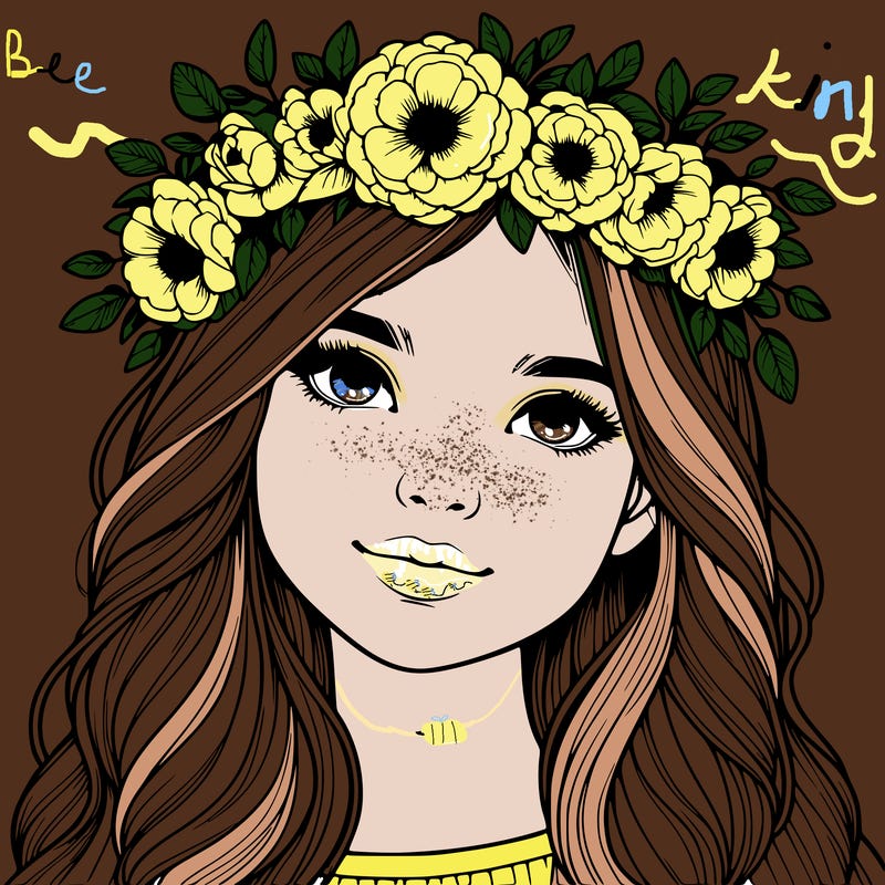 realistic girl with flower crown
