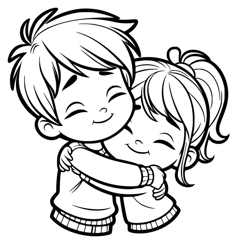 boy hugging a girl