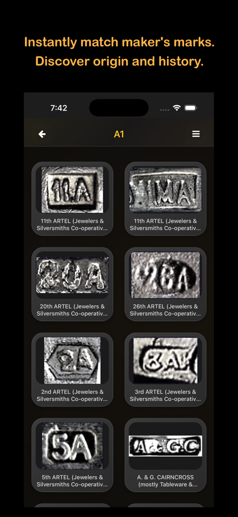 Silver Hallmarks - Maker Marks - Reference App | MWM