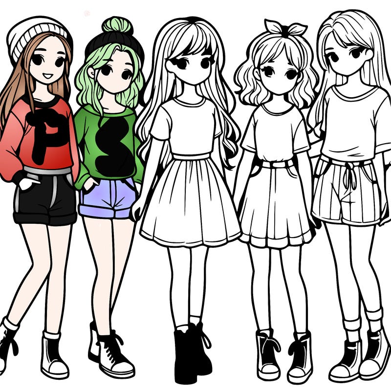 a group of five girls