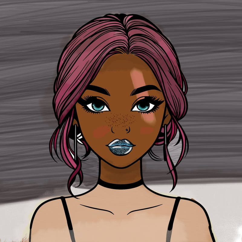 realistic girl with makeup on