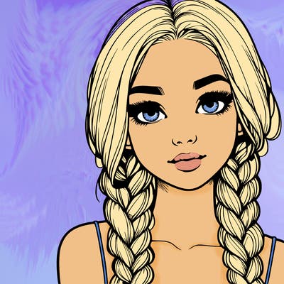 realistic girl with braids