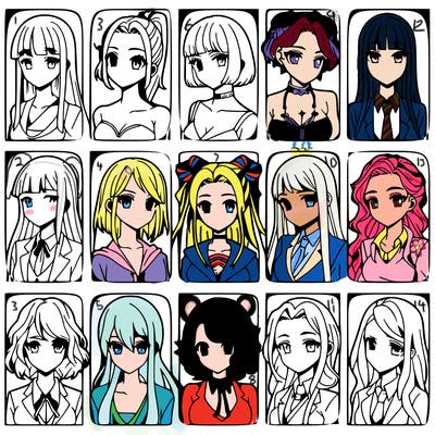 girls that look diffrent anime