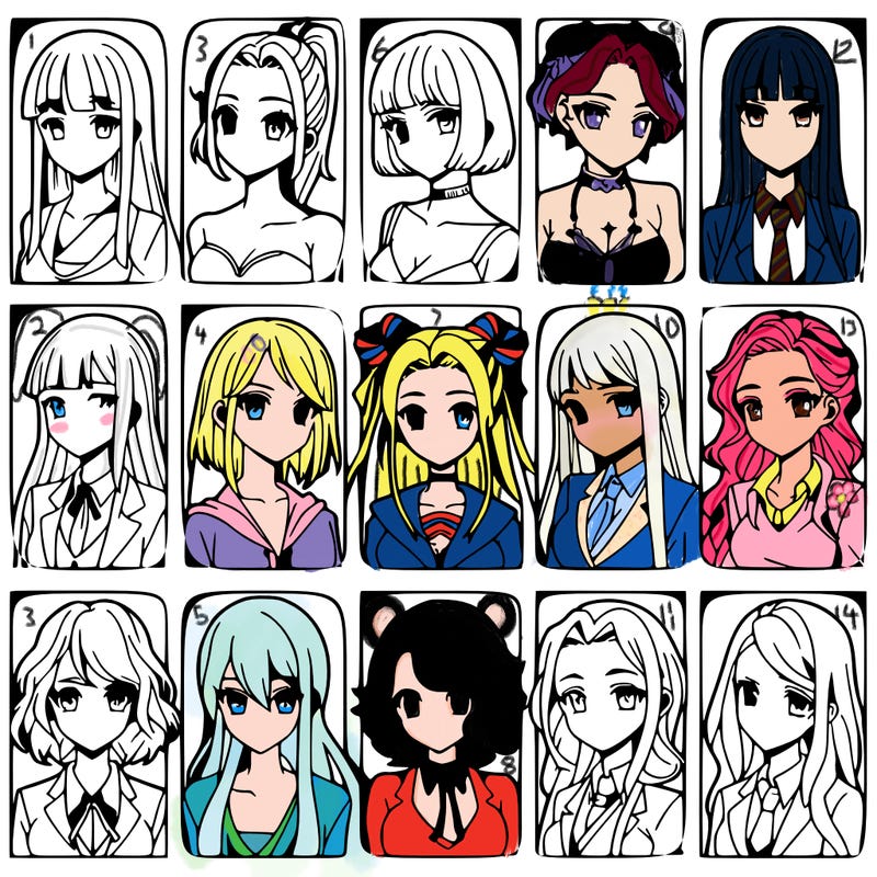 girls that look diffrent anime