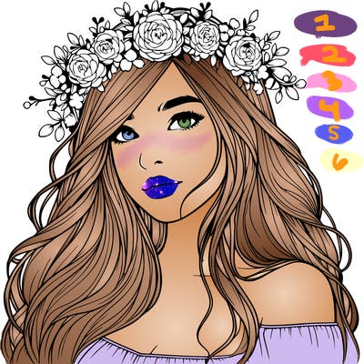 realistic girl with flower crown