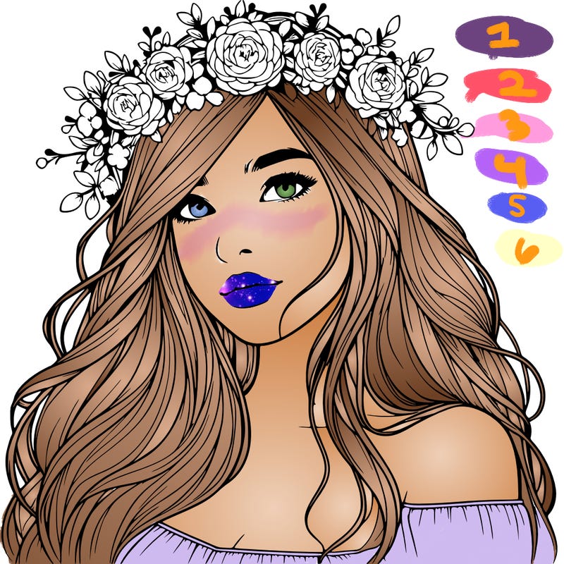 realistic girl with flower crown