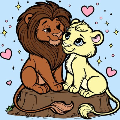 lion and lioness inlove