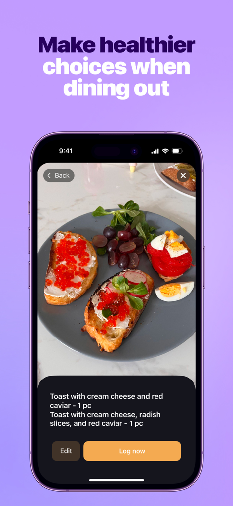 Simple: AI Weight Loss Coach - Simple AI app screen showing food photo recognition for meal logging