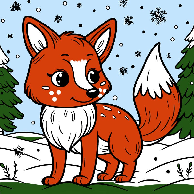 a fox in the snow