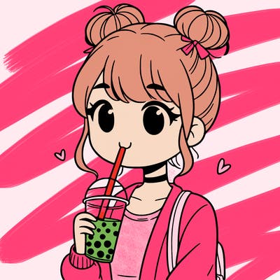 a girl drinking boba