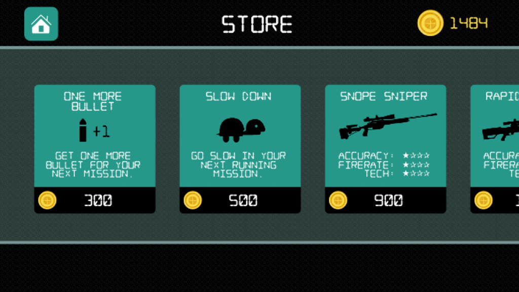 王牌狙击手 - 神枪手的超级英雄斗战 - Ace Sniper game store menu displaying power-ups and weapon upgrades for purchase