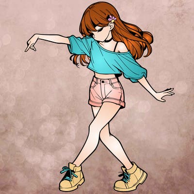 realistic girl danceing