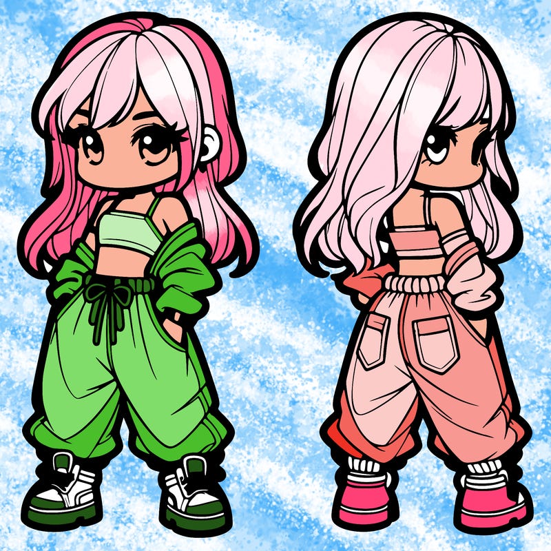 girl in crop top and baggy pants