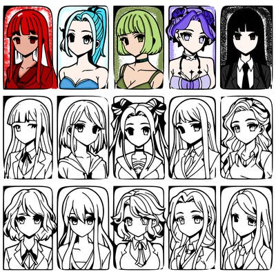 girls that look diffrent anime