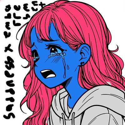 teenage girl crying