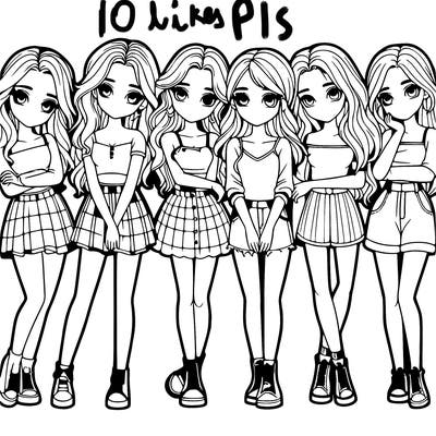 a group of girls realistic