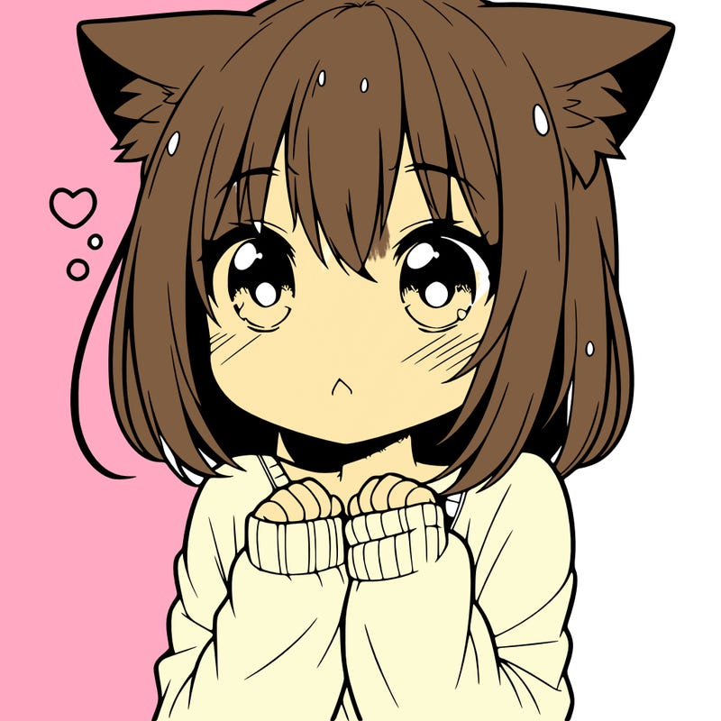 shy anime catgirl