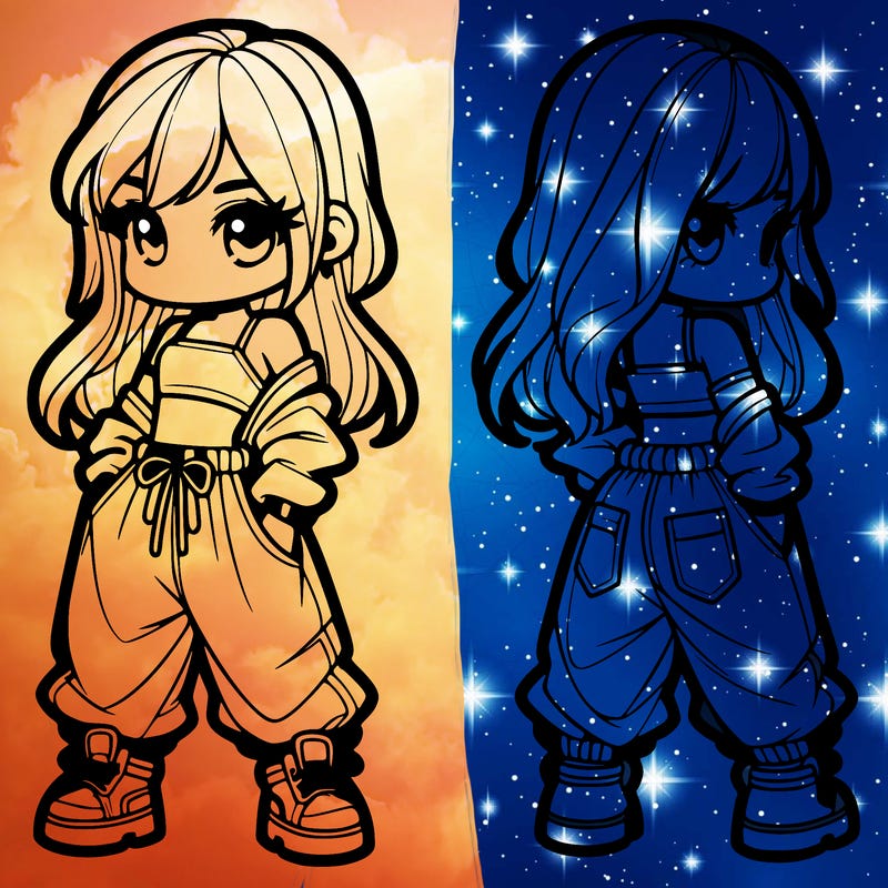 girl in crop top and baggy pants