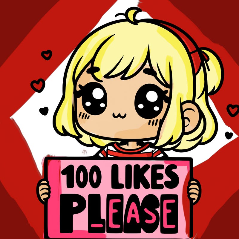 cute girl holding a sign saying 100 likes please