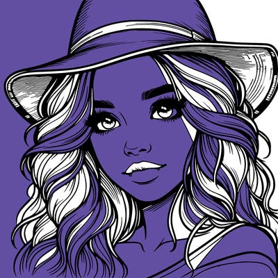 realistic girl with hat