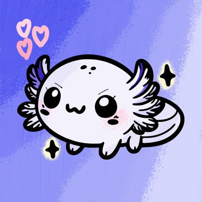 cute easy baby axolotl