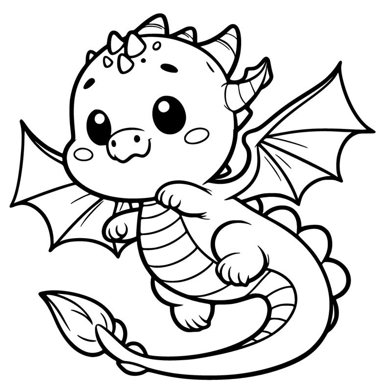 cute dragon trying to fly