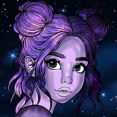 realistic girl with hair buns on her head