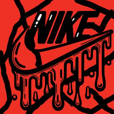 dripping nike logo