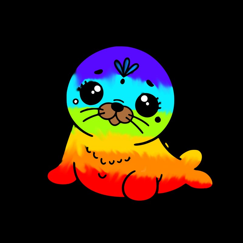 a cute baby seal mandala