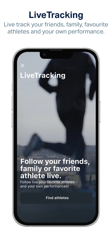 The Woodlands Marathon - Live tracking screen of The Woodlands Marathon app showing how to follow athletes live